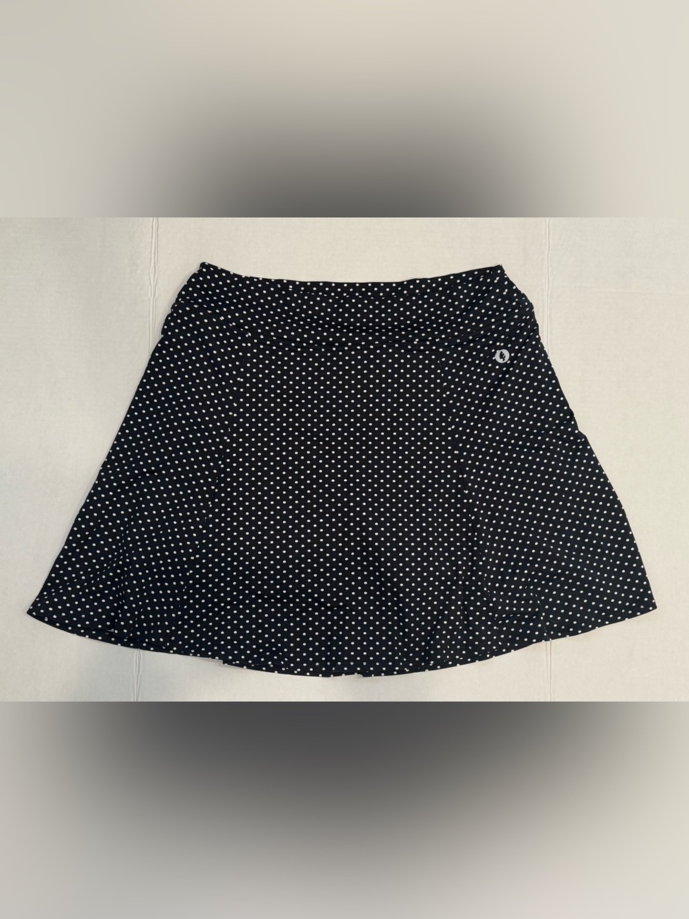 Dona Jo Size XL Black White Polka Dot Athletic Skort Built-In Shorts Pickleball